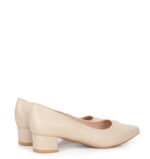 WERONICA - Czółenka beżowe licowe niski obcas - obrazek 3