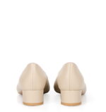 WERONICA - Czółenka beżowe licowe niski obcas - obrazek 7