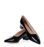 WERONICA - czarne czółenka na niskim obcasie lakierowane - obrazek 6