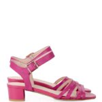 ZOJA - różowe (fuksja) sandałki na niskim obcasie