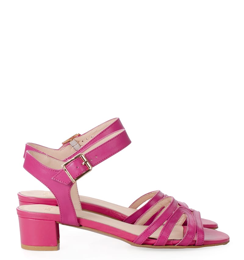 ZAJA-roz.jpg ZOJA - różowe (fuksja) sandałki na niskim obcasie - obrazek 1