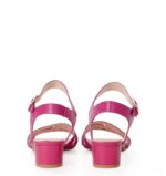 ZOJA - różowe (fuksja) sandałki na niskim obcasie - obrazek 4