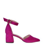 ZERITA - różowe czółenka na słupku z paskiem nad kostką