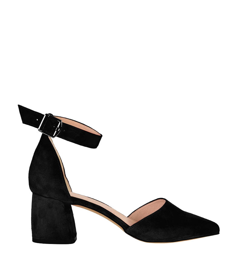 ZERITA-czarne.jpg ZERITA - czarne czółenka na słupku z paskiem nad kostką - obrazek 1