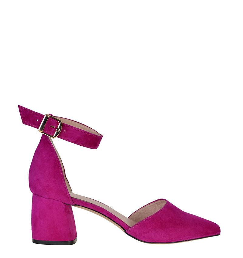 ZERITA.jpg ZERITA - różowe czółenka na słupku z paskiem nad kostką - obrazek 1