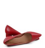 ADEL- Czerwone czółenka na słupku z licowej skóry - obrazek 4