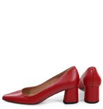 ADEL- Czerwone czółenka na słupku z licowej skóry - obrazek 6