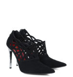 AMELIA - Czarne botki do kostki na szpilce (ażurowe) - obrazek 2