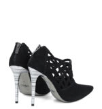 AMELIA - Czarne botki do kostki na szpilce (ażurowe) - obrazek 3