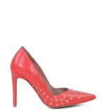 ANAHIT - Czerwone szpilki z dżetami, licowa skóra