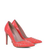ANAHIT - Czerwone szpilki z dżetami, licowa skóra - obrazek 2
