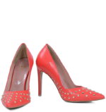 ANAHIT - Czerwone szpilki z dżetami, licowa skóra - obrazek 5