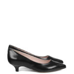 JESSICA - Czarne szpilka na niskim obcasie z licowej skóry