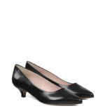 JESSICA - Czarne szpilka na niskim obcasie z licowej skóry - obrazek 2