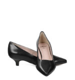 JESSICA - Czarne szpilka na niskim obcasie z licowej skóry - obrazek 3