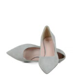 JESSICA - Szare szpilka na kaczuszce z zamszowej skóry - obrazek 4