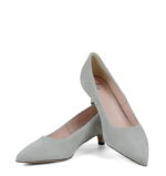 JESSICA - Szare szpilka na kaczuszce z zamszowej skóry - obrazek 5