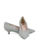 JESSICA - Szare szpilka na kaczuszce z zamszowej skóry - obrazek 3