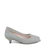 JESSICA - Szare szpilka na kaczuszce z zamszowej skóry