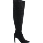 ASTRID - Czarne kozaki muszkieterki za kolano na szpilce