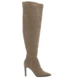 ASTRID - beżowe kozaki muszkieterki za kolano na szpilce