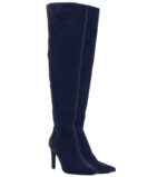 ASTRID - granatowe kozaki muszkieterki za kolano na szpilce - obrazek 2