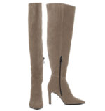 ASTRID - beżowe kozaki muszkieterki za kolano na szpilce - obrazek 3