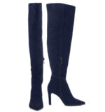 ASTRID - granatowe kozaki muszkieterki za kolano na szpilce - obrazek 3