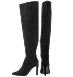 ASTRID - Czarne kozaki muszkieterki za kolano na szpilce - obrazek 4