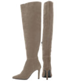 ASTRID - beżowe kozaki muszkieterki za kolano na szpilce - obrazek 4