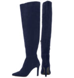 ASTRID - granatowe kozaki muszkieterki za kolano na szpilce - obrazek 4