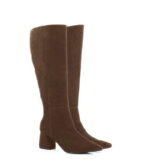 AURORA - Ciemno brązowe kozaki na grubym słupku - obrazek 2