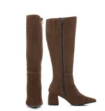 AURORA - Ciemno brązowe kozaki na grubym słupku - obrazek 3