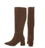 AURORA - Ciemno brązowe kozaki na grubym słupku - obrazek 4