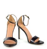 AVA - Sandały na szpilce czarne skóra naturalna - obrazek 6