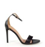 AVA - Sandały na szpilce czarne skóra naturalna