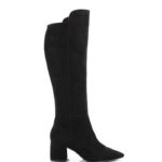 BARB - czarne kozaki za kolano na słupku