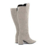 BARB - jasno szare kozaki za kolano na słupku - obrazek 3