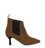 NOA - Brązowe wsuwane krótkie botki na szpilce