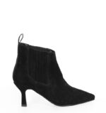 NOA - Czarne wsuwane krótkie botki na szpilce