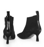 NOA - Czarne wsuwane krótkie botki na szpilce - obrazek 3