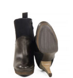 CARLA - Brązowe botki za kostkę z cielęcej skóry na platformie - obrazek 6