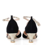 CARMEN - czarne czółenka do tańca ze złotą lamówką - obrazek 3