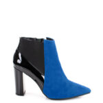 CORA - Niebieskie krótkie botki na słupku