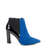 CORA - Niebieskie krótkie botki na słupku