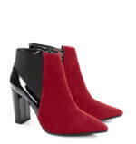 CORA - Czerwone krótkie botki na słupku - obrazek 2