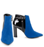 CORA - Niebieskie krótkie botki na słupku - obrazek 3