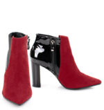 CORA - Czerwone krótkie botki na słupku - obrazek 3