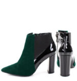 CORA - Ciemno zielone krótkie botki na słupku - obrazek 4
