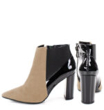 CORA - Jasno beżowe krótkie botki na słupku - obrazek 4